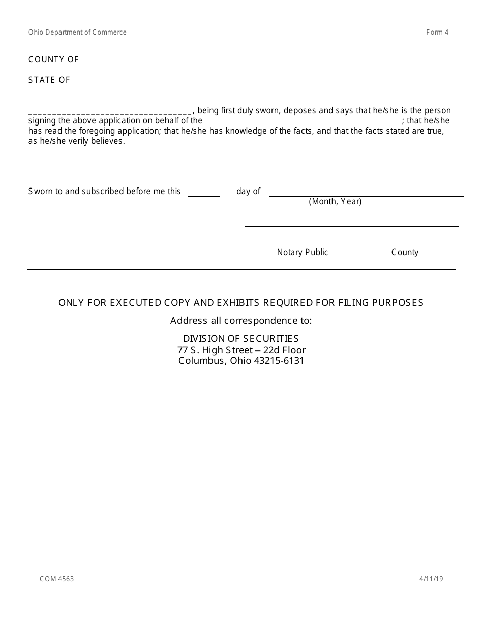 Form 4 (COM4653) Application for Approval of Corporate Reorganization - Ohio, Page 3