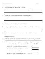 Form 9 (COM4598) Application to Register by Qualification Securities - Ohio, Page 3