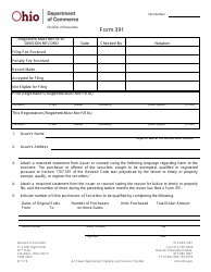 Form 391 (COM4543) Corrective Filings Under the Ohio Securities Act Second Form - Ohio