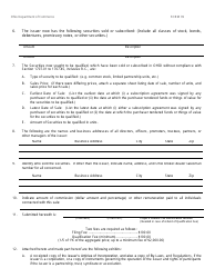Form 39 (COM4510) Application for Qualification of Securities Previously Sold in Ohio Without Compliance With Section 1707.01 to 1707.45, Inclusive, Revised Code of Ohio (Section 1707.39, Revised Code) - Ohio, Page 2