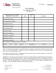 Document preview: Form 6(A)(2) (COM4591) Register a Transaction in Securities for Future Sales Second Form - Ohio