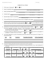 Form 6(A)(2) (COM4591) Register a Transaction in Securities for Future Sales Second Form - Ohio, Page 2