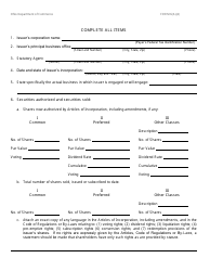 Form 6(A)(4) (COM4653) Registration by a Corporation of a Proposed Sale of Additional Securities to Existing Security Holders Pursuant to R.c. Section 1707.06(A)(4) - Ohio, Page 2