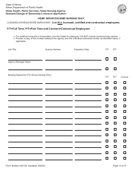 Form 445104 Home Health, Home Services, Home Nursing Agency Renewal/Change of Ownership Licensure Application - Illinois, Page 13