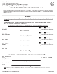 Form 445104 Home Health, Home Services, Home Nursing Agency Renewal/Change of Ownership Licensure Application - Illinois, Page 15
