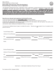 Form 445104 Home Health, Home Services, Home Nursing Agency Renewal/Change of Ownership Licensure Application - Illinois, Page 17