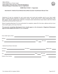 Form 445104 Home Health, Home Services, Home Nursing Agency Renewal/Change of Ownership Licensure Application - Illinois, Page 22