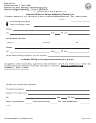 Form 445104 Home Health, Home Services, Home Nursing Agency Renewal/Change of Ownership Licensure Application - Illinois, Page 26