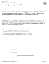 Form 445104 Home Health, Home Services, Home Nursing Agency Renewal/Change of Ownership Licensure Application - Illinois, Page 2