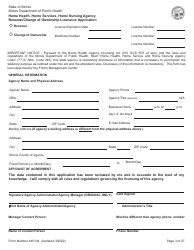 Form 445104 Home Health, Home Services, Home Nursing Agency Renewal/Change of Ownership Licensure Application - Illinois, Page 3