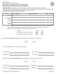 Form 445104 Home Health, Home Services, Home Nursing Agency Renewal/Change of Ownership Licensure Application - Illinois, Page 6