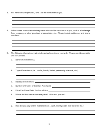 Securities Complaint Form - Ohio, Page 3