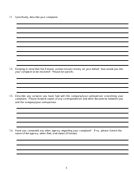 Securities Complaint Form - Ohio, Page 5