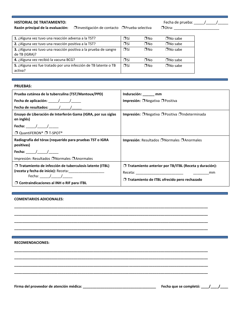 Plan Correcional De Examenes Para La Tuberculosis - Illinois (Spanish), Page 2