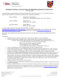 Document preview: Form COM5022 Application for Exhibitor License - Ohio