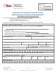 Form DLC4176-B Application for Distributor Permit (B Permits) - Ohio
