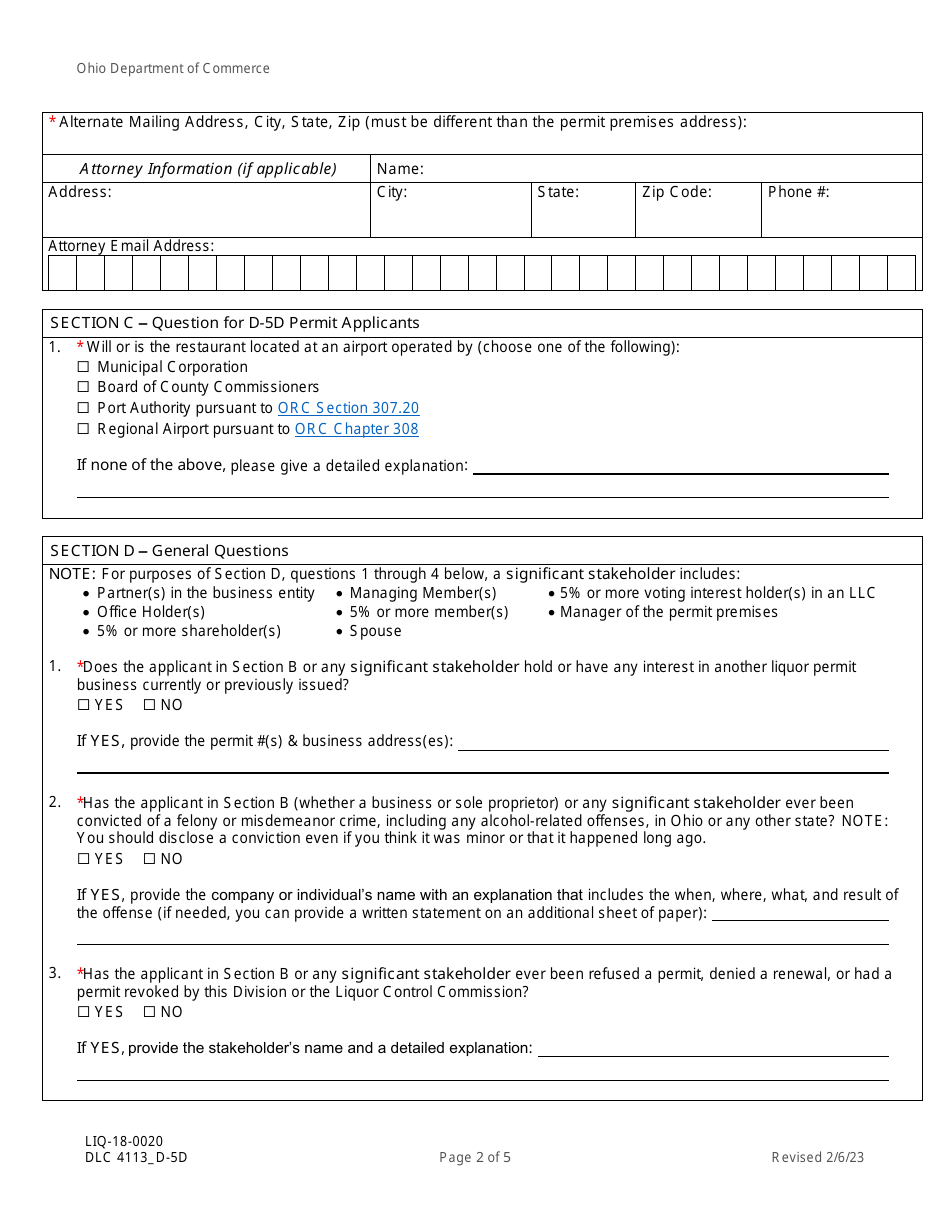 Form DLC4113_D-5D (LIQ-18-0020) - Fill Out, Sign Online And Download ...