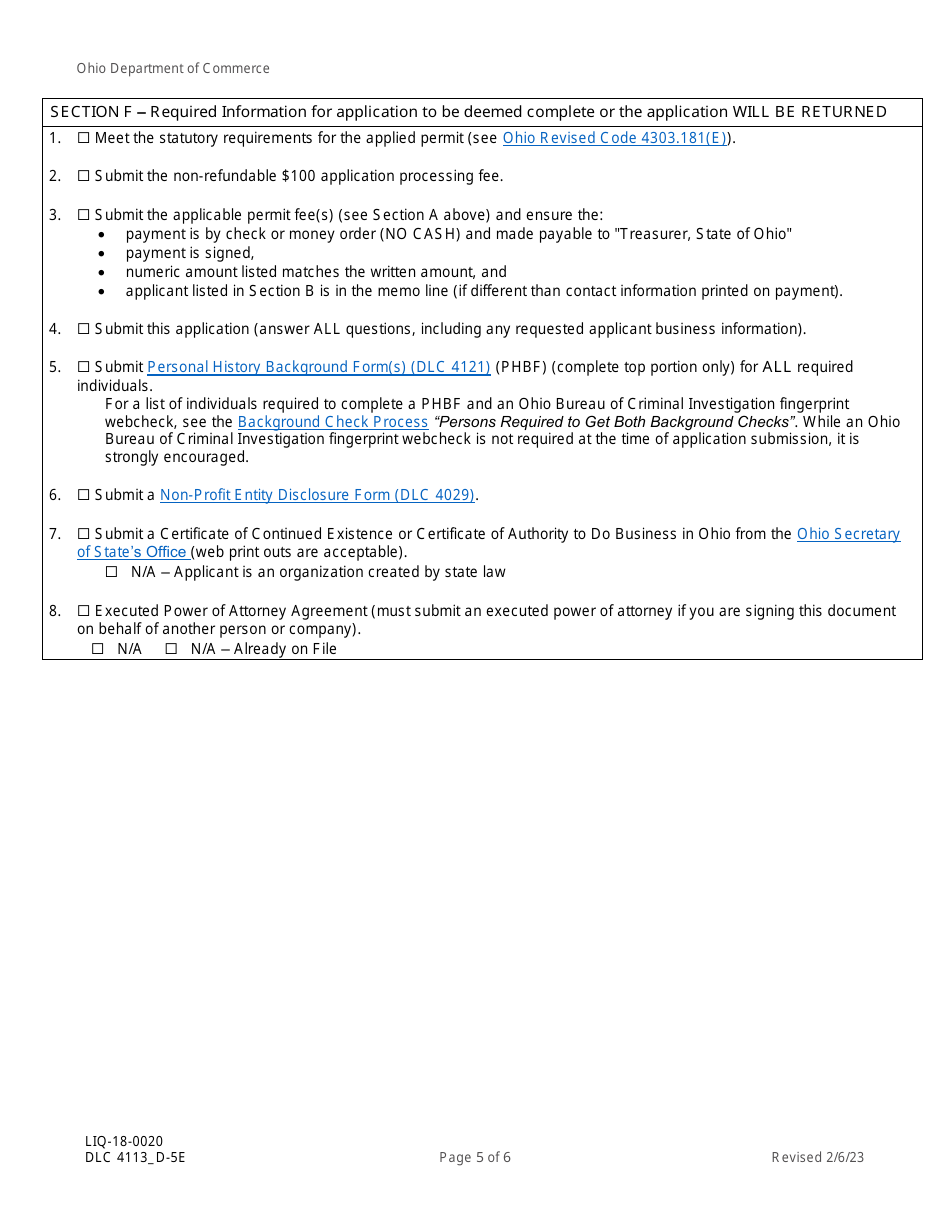 Form DLC4113_D-5E (LIQ-18-0020) - Fill Out, Sign Online And Download ...