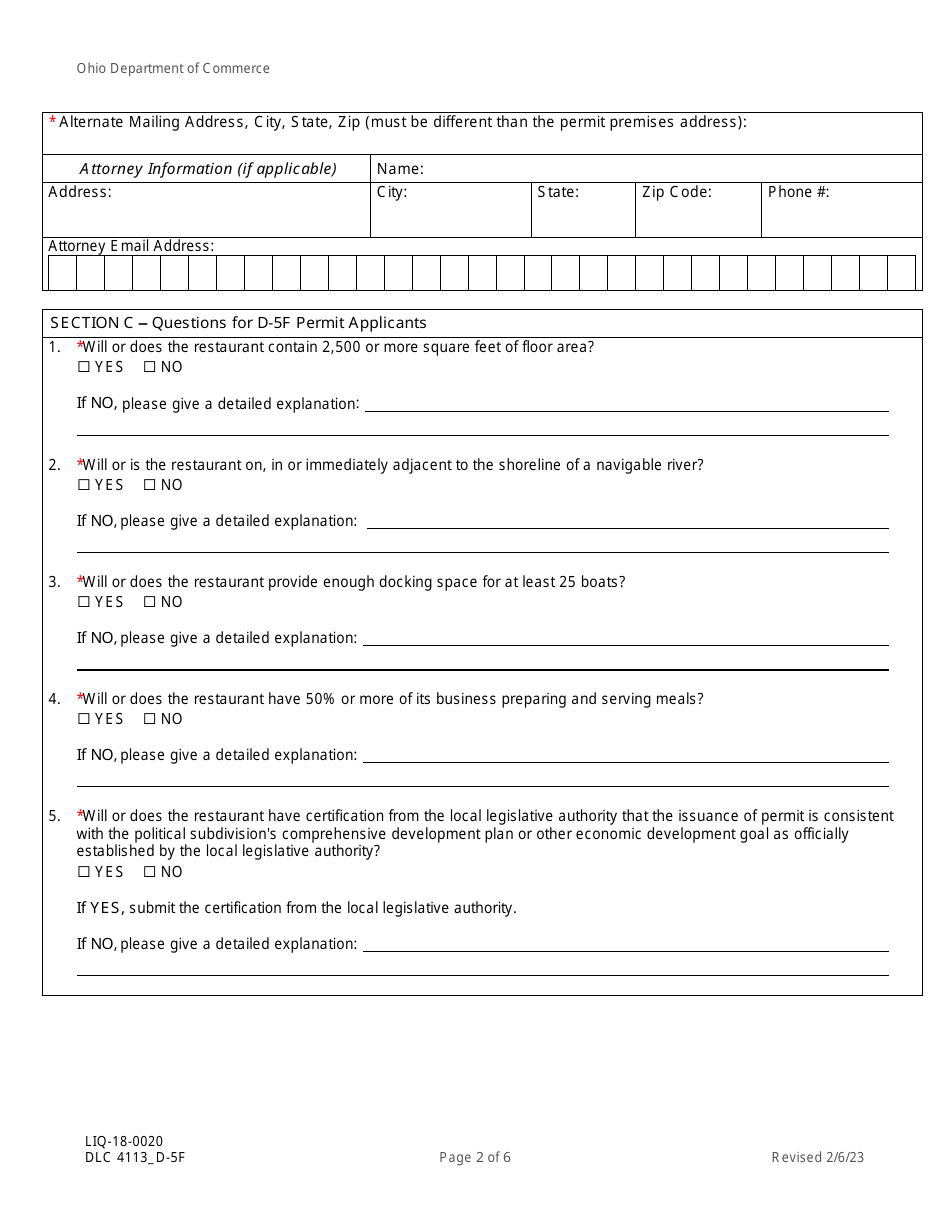 Form DLC4113_D-5F (LIQ-18-0020) - Fill Out, Sign Online And Download ...