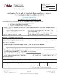 Document preview: Form DLC4113_D-5J (LIQ-18-0020) Application for New D-5j Alcoholic Beverage Permit Within a Community Entertainment District (Ced) - Ohio