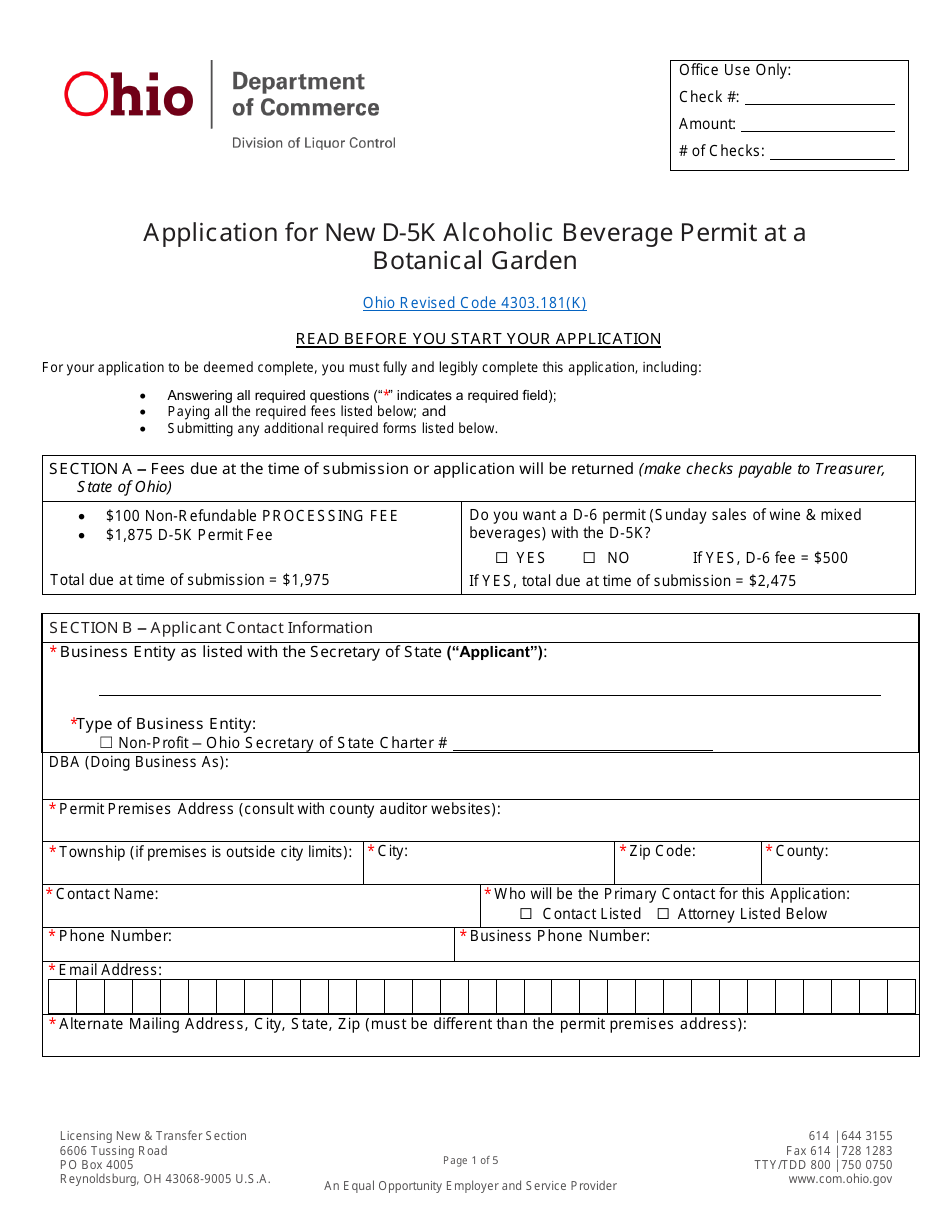 Form DLC4113_D-5K (LIQ-18-0020) - Fill Out, Sign Online And Download ...