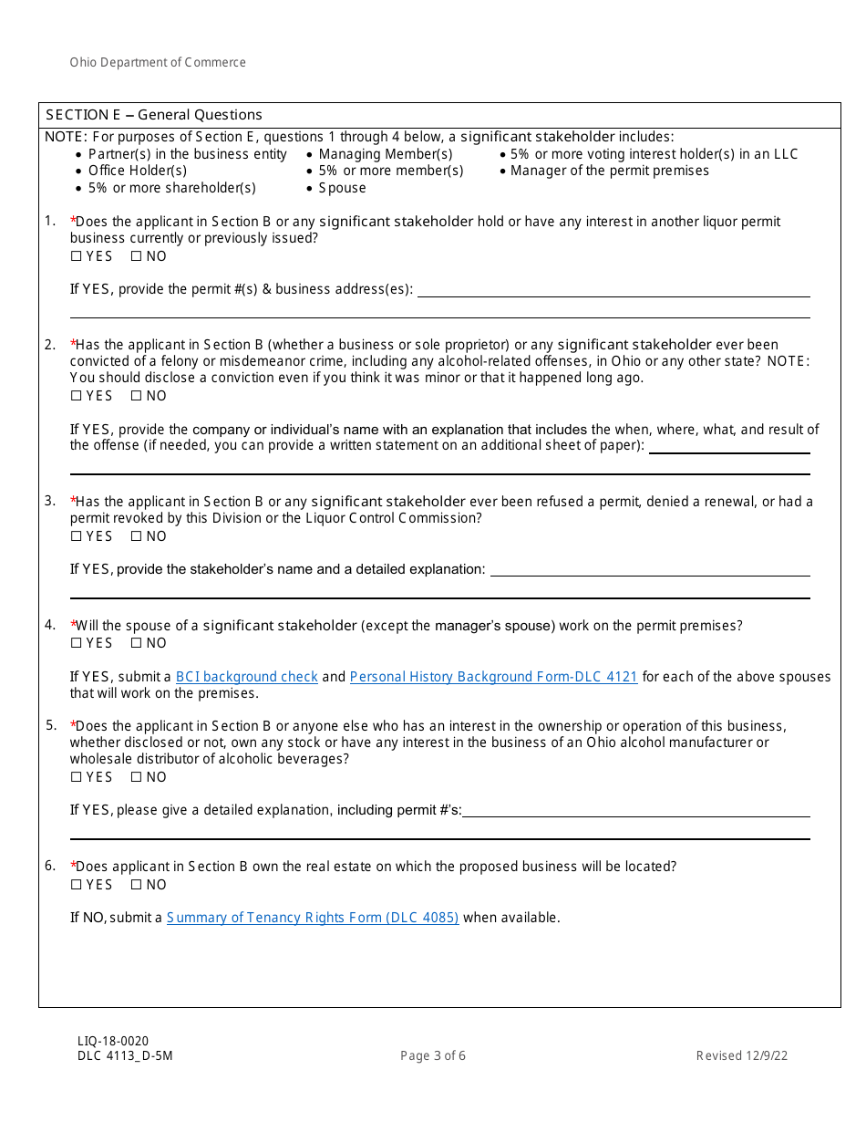 Form DLC4113_D-5M (LIQ-18-0020) - Fill Out, Sign Online and Download