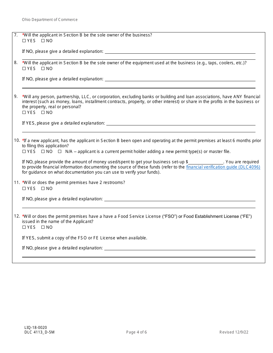 Form DLC4113_D-5M (LIQ-18-0020) - Fill Out, Sign Online and Download