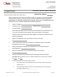 Form COM3661 Cemetery Endowment Care Trust Annual Report - Ohio
