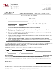Document preview: Form COM3671 Cemetery Endowment Care Trust Fund Affidavit - Ohio