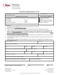 Document preview: Cemetery Registration Form - Ohio