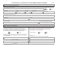 Document preview: Form LAWS COM0000 Physician's Certificate for Minor Work Permit - Ohio