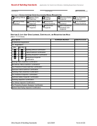 Form 102 Application for Interim Certification Non-residential Building Department Personnel - Ohio, Page 2
