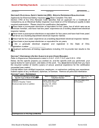 Form 102 Application for Interim Certification Non-residential Building Department Personnel - Ohio, Page 4