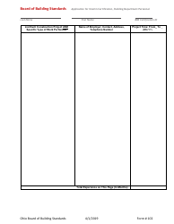 Form 102 Application for Interim Certification Non-residential Building Department Personnel - Ohio, Page 5