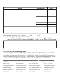 Forma De Reclamo De Garantia De Vehiculo Nuevos - Maryland (Spanish), Page 4