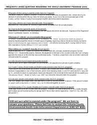 Abandon Vehicle Abatement Request Form - Tehama County, California, Page 2