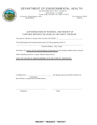 Abandon Vehicle Abatement Request Form - Tehama County, California, Page 3
