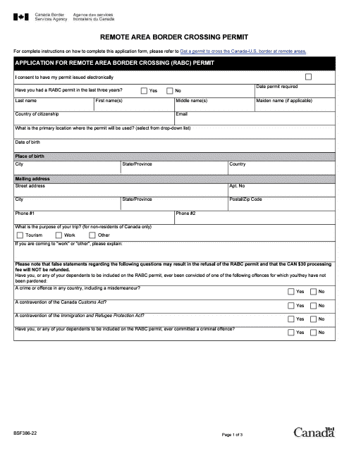 Form BSF386  Printable Pdf