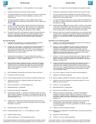 Form E400 C Application for Licence to Operate a Customs Sufferance Warehouse - Canada (English/French), Page 2