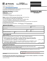 Document preview: Form AR-636-003 Architect Renewal Application - Washington