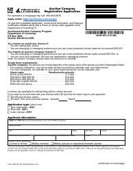 Document preview: Form AUCT-682-001 Auction Company Registration Application - Washington