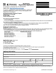 Form AUCT-682-003 Auctioneer Registration Application - Washington