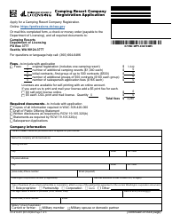 Document preview: Form CC-612-001 Camping Resort Company Registration Application - Washington