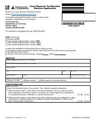 Form CR-688-006 Court Reporter Certification Renewal Application - Washington