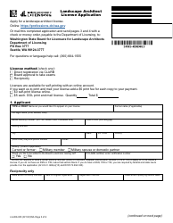 Form LA-656-003 Landscape Architect License Application - Washington, Page 3