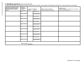Form LA-656-003 Landscape Architect License Application - Washington, Page 5