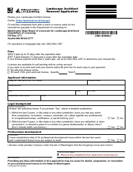 Document preview: Form LA-656-004 Landscape Architect Renewal Application - Washington