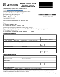 Document preview: Form PSG-690-002 Private Security Guard Company License Renewal Application - Washington