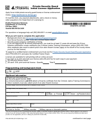 Document preview: Form PSG-690-008 Private Security Guard Initial License Application - Washington