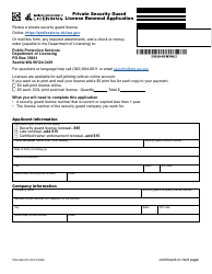 Document preview: Form PSG-690-010 Private Security Guard License Renewal Application - Washington